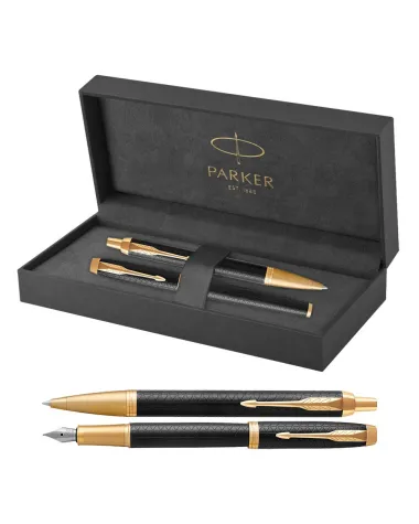 Długopis + Pióro Parker IM Premium Czarny GT (1931667/2)