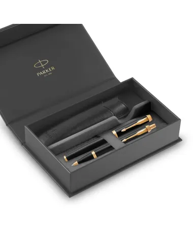 Długopis i Pióro Parker IM Czarny GT w Pudełku z Etui(1931666/24)