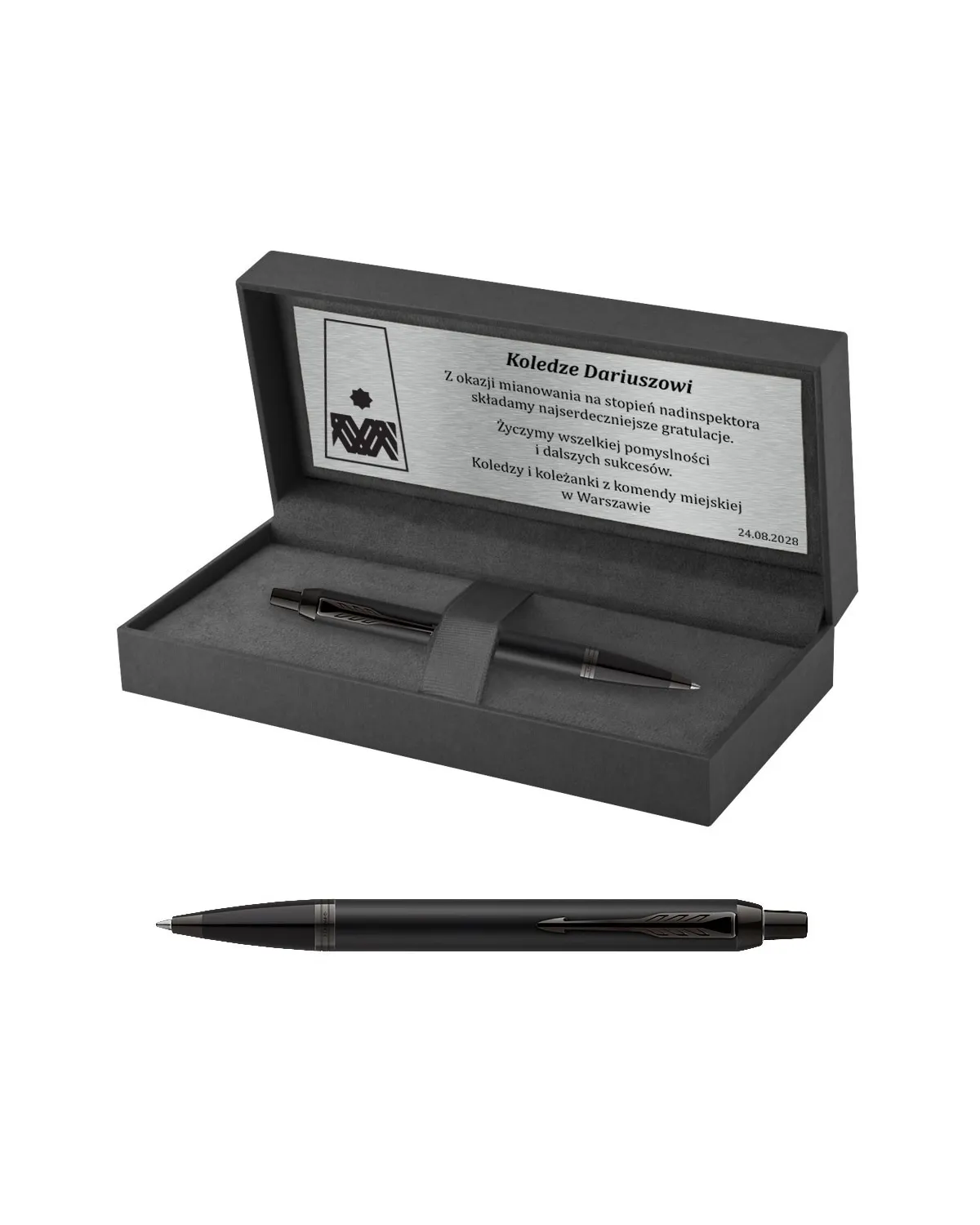 Długopis Parker IM Achromatic Czarny w pudełku z grawerem (2127618/4)