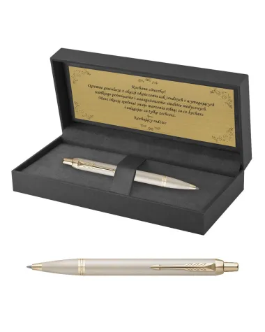 Długopis Parker IM Professionals Monochrome Champagne  w Pudełku z Grawerem (2172956/8)