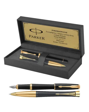 Długopis i Pióro Parker Urban Czarny GT w Pudełku z Grawerem (2143640/19)