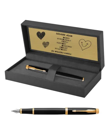 Pióro wieczne Parker IM Czarne GT w Pudełku z Grawerem (1931652/14)