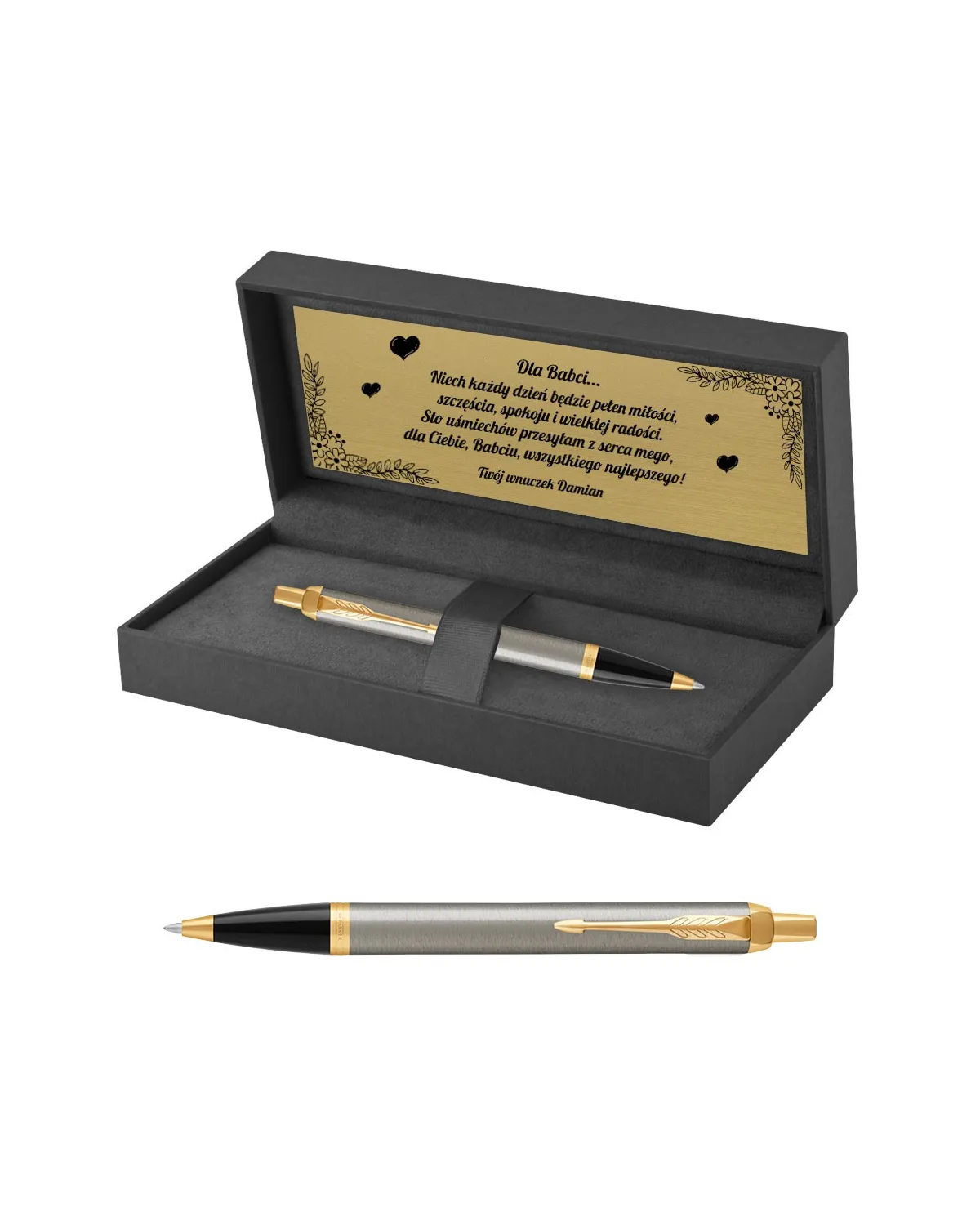 Długopis Parker IM Brushed Metal GT w Pudełku z Grawerem (1931670/14)