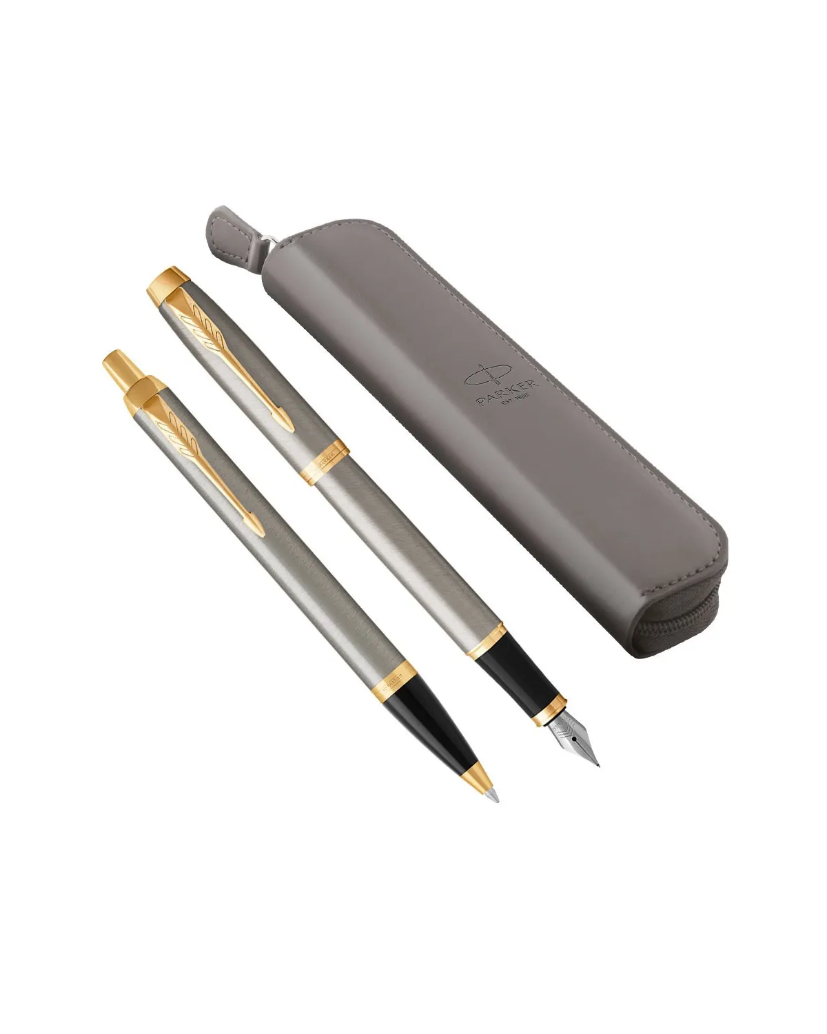 Zestaw Długopis i Pi&oacute;ro Parker IM Brushed Metal GT + Etui (1931670/17)