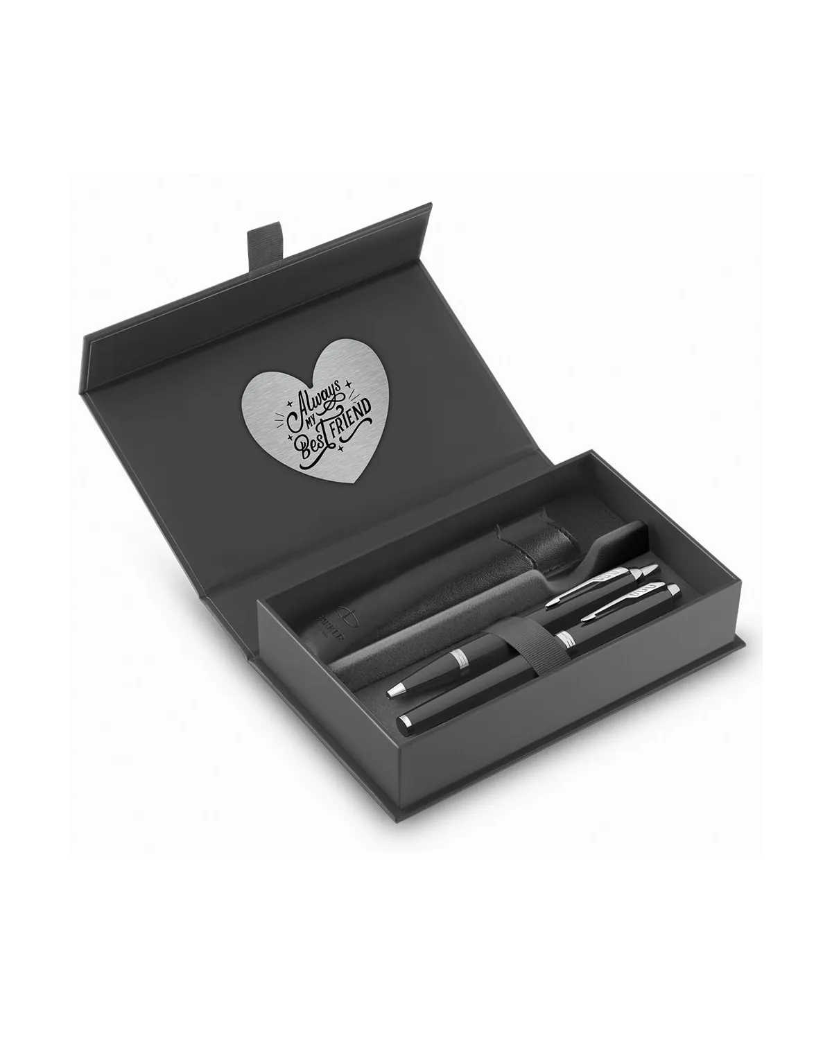 Długopis i Pióro Parker IM Srebrny CT w Pudełku z Etui oraz tabliczką z grawerem (2214458/2)