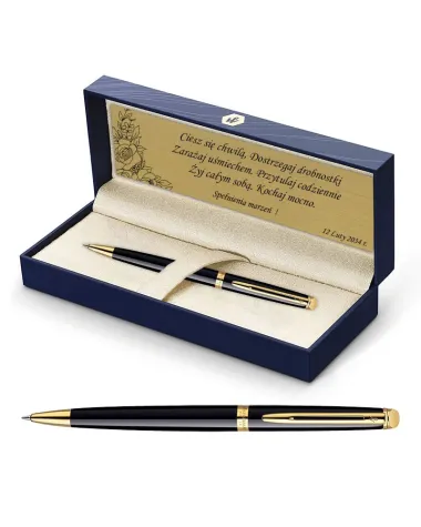 Zestaw Waterman Hemisphere czarny GT z grawerem
