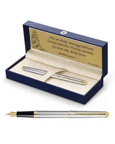 Zestaw Pióro Waterman Hemisphere stalowe GT z grawerem