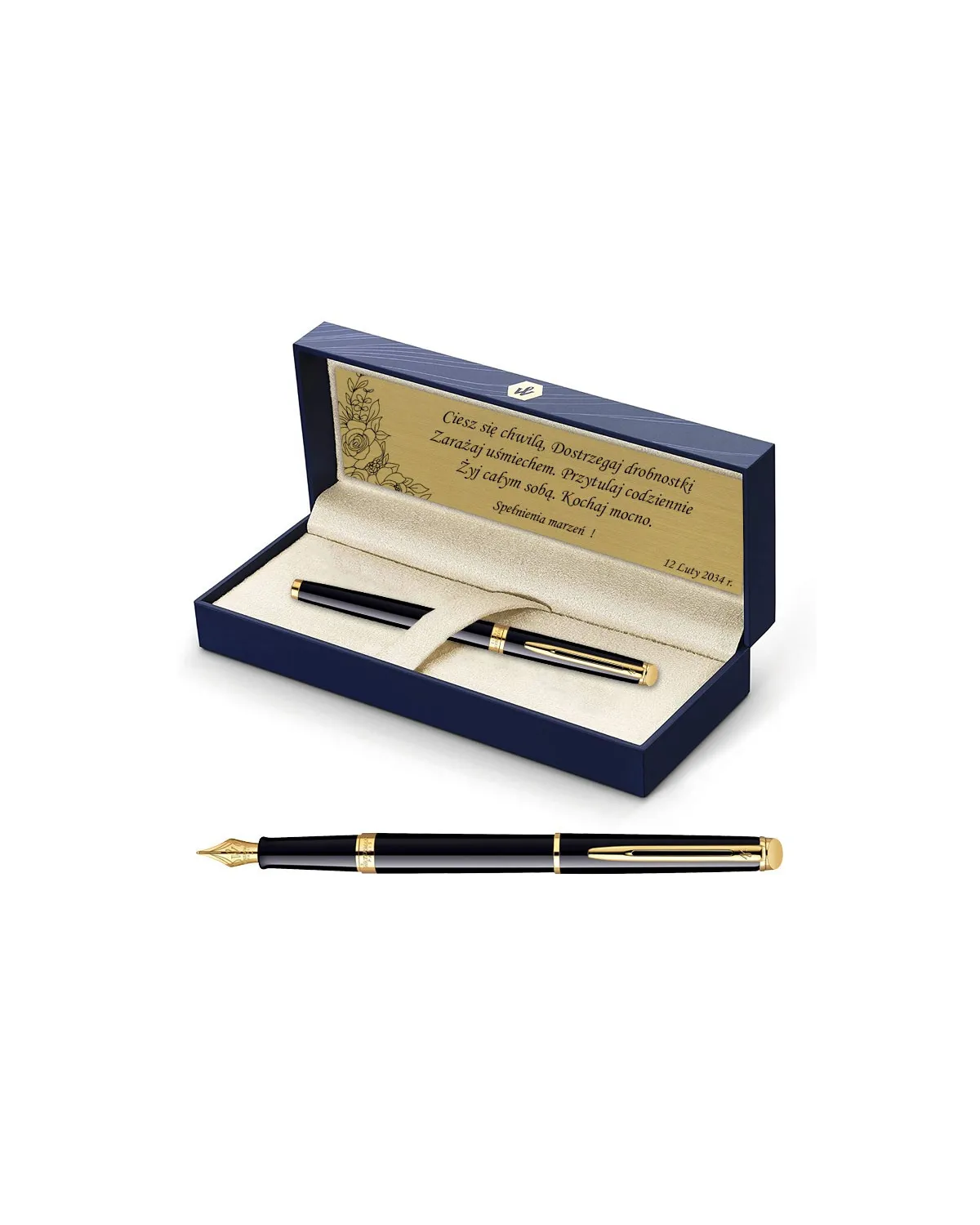 Zestaw Pi&oacute;ro Waterman Hemisphere czarne GT z grawerem