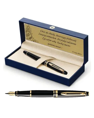 Zestaw Pióro Waterman Expert czarne GT z grawerem