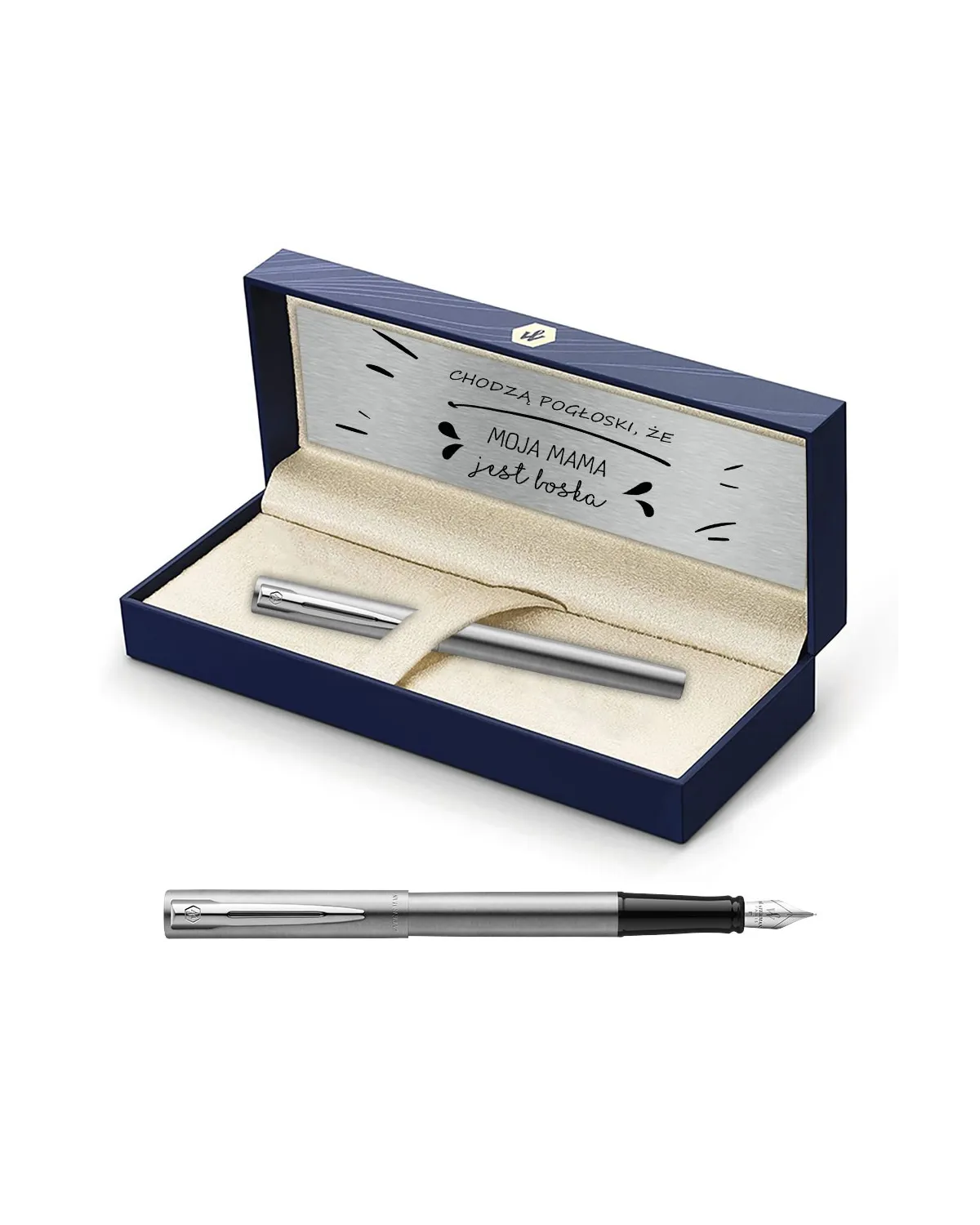 Pióro wieczne Waterman Allure stalowe CT w Pudełku z Grawerem (2085910/1)