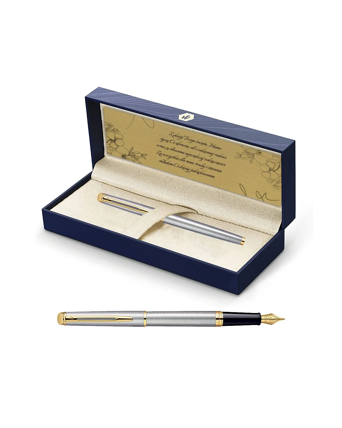 Pióro wieczne Waterman Hemisphere stalowe GT w Pudełku z Grawerem (S0920310/3)