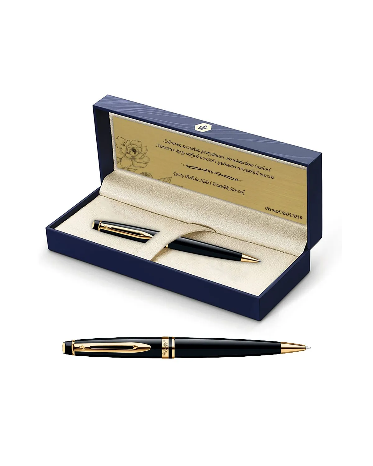 Długopis Waterman Expert czarny GT w Pudełku z Grawerem (S0951700/4)