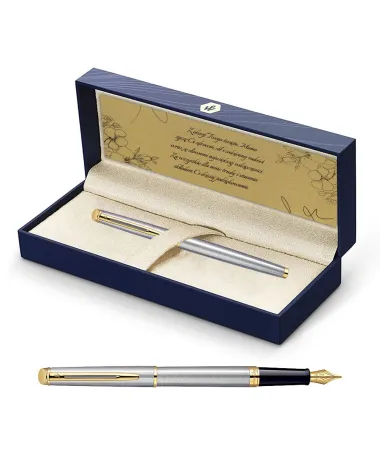 Pióro wieczne Waterman Hemisphere stalowe GT w Pudełku z Grawerem (S0920310/4)