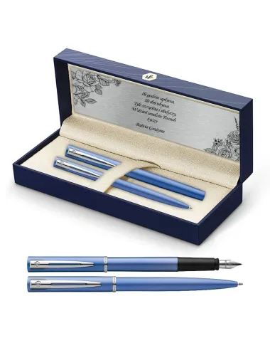 Długopis i Pióro Waterman Allure niebieski CT w Pudełku z Grawerem (2068191/4)