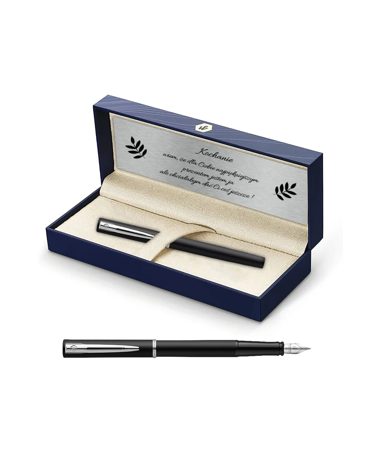 Pióro wieczne Waterman Allure czarne matowe CT w Pudełku z Grawerem (2068196/4)