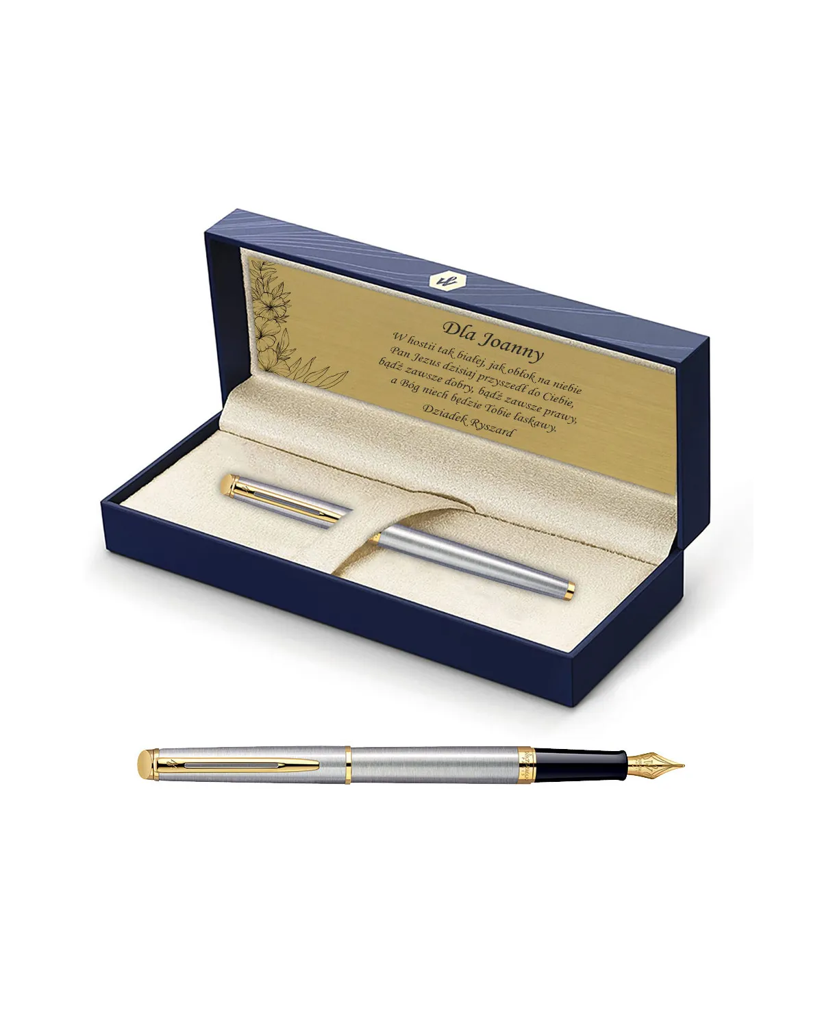 Pióro wieczne Waterman Hemisphere stalowe GT w Pudełku z Grawerem (S0920310/7)