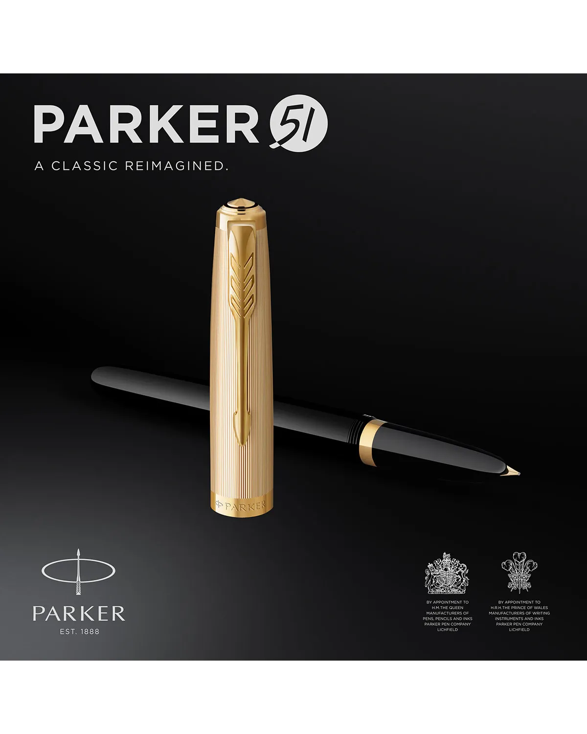 Pióro wieczne Parker 51 Deluxe Czarne GT (2123511)