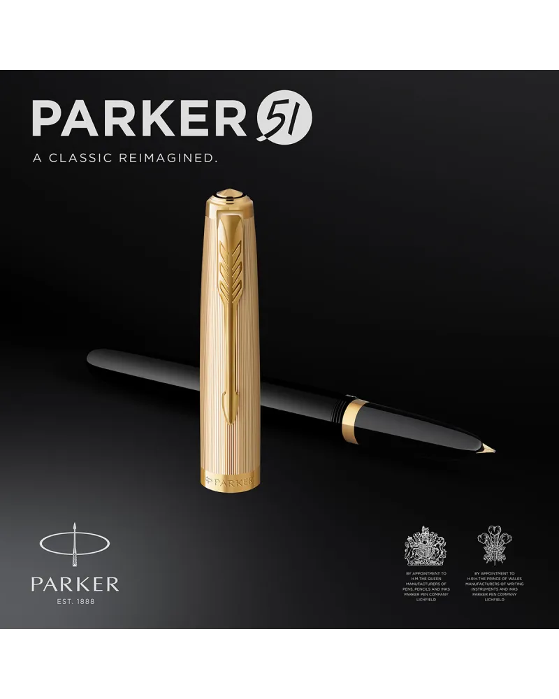 Pióro wieczne Parker 51 Deluxe Czarne GT (2123511)