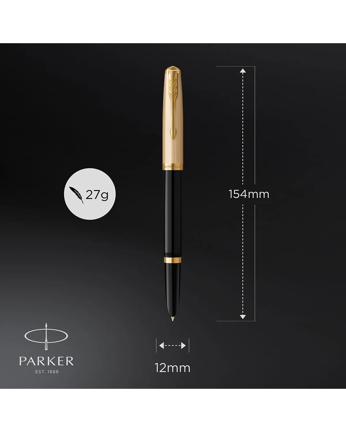 Pióro wieczne Parker 51 Deluxe Czarne GT (2123511)