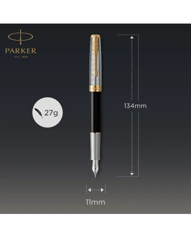 Pióro wieczne Parker Sonnet Metal & Black GT 18k. (2119784)