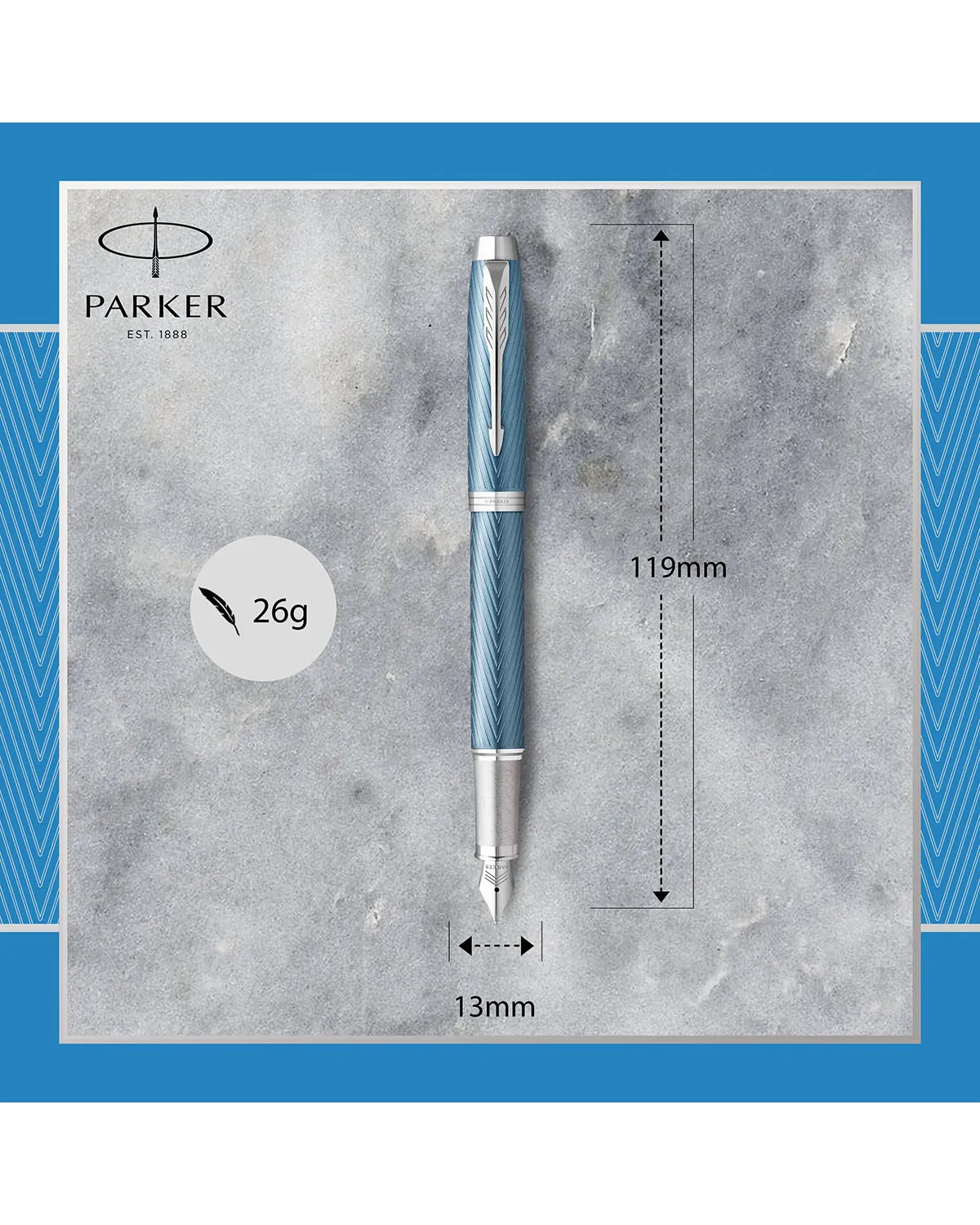 Pióro wieczne Parker IM Premium Niebiesko Szare CT (2143651) Pióro wieczne Parker IM Premium Niebiesko Szare CT (2143651)