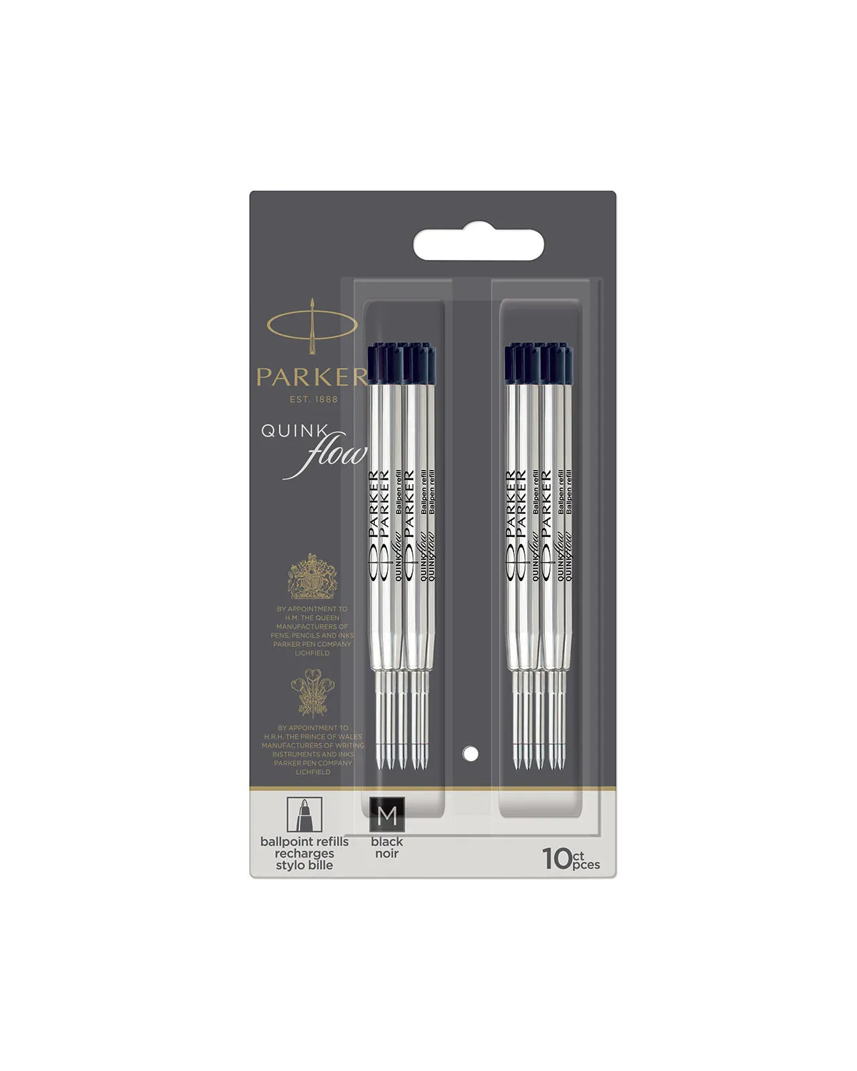 Wkład do długopisu Parker Czarny "M" 10szt (2119153)