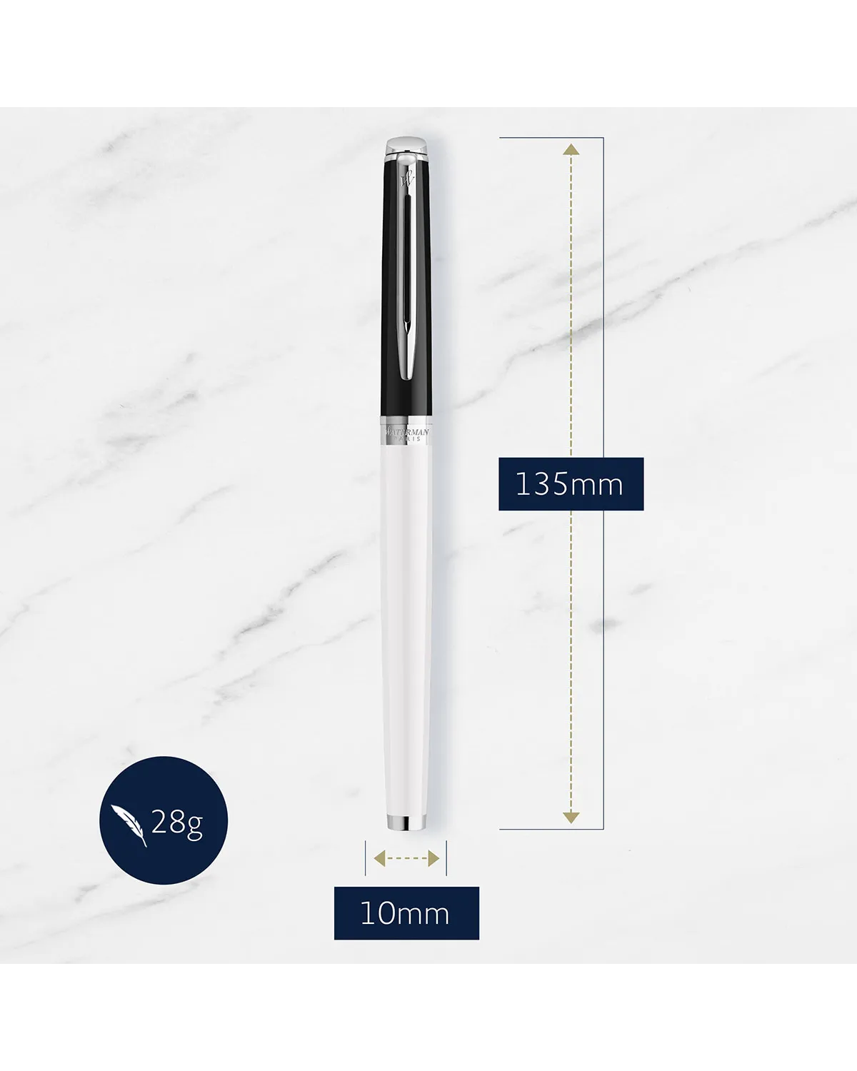 Pióro wieczne Waterman Hemisphere Color-Black White CT (2202843)