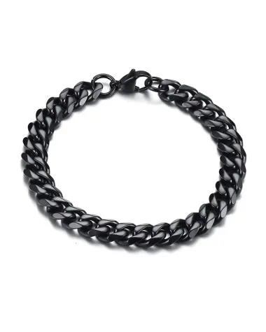 Bransoleta stalowa czarna 10mm (BM006)