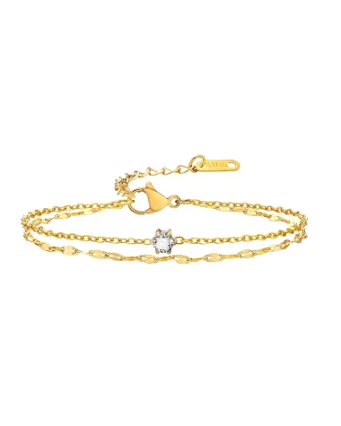 Bransoletka stalowa złota, regulowana (BD030)