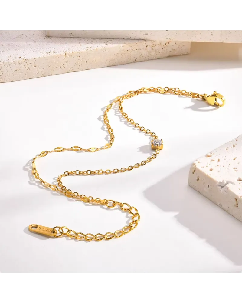 Bransoletka stalowa złota, regulowana (BD030)