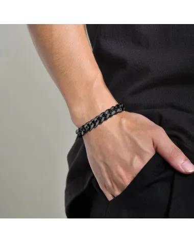 Bransoleta stalowa czarna 10mm (BM006)