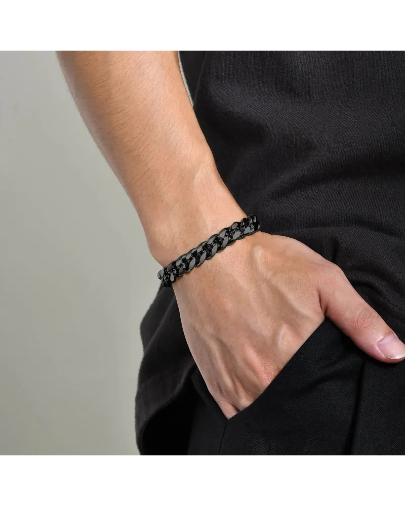 Bransoleta stalowa czarna 10mm (BM006)