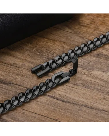 Bransoleta stalowa czarna 10mm (BM006)