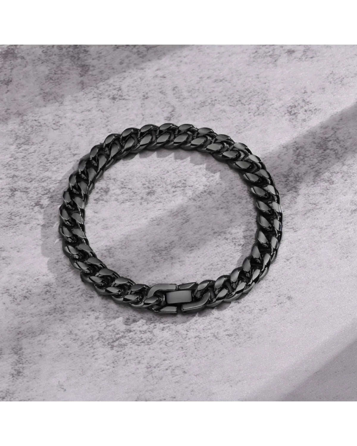 Bransoleta stalowa czarna 10mm (BM006)