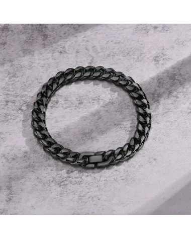 Bransoleta stalowa czarna 10mm (BM006)