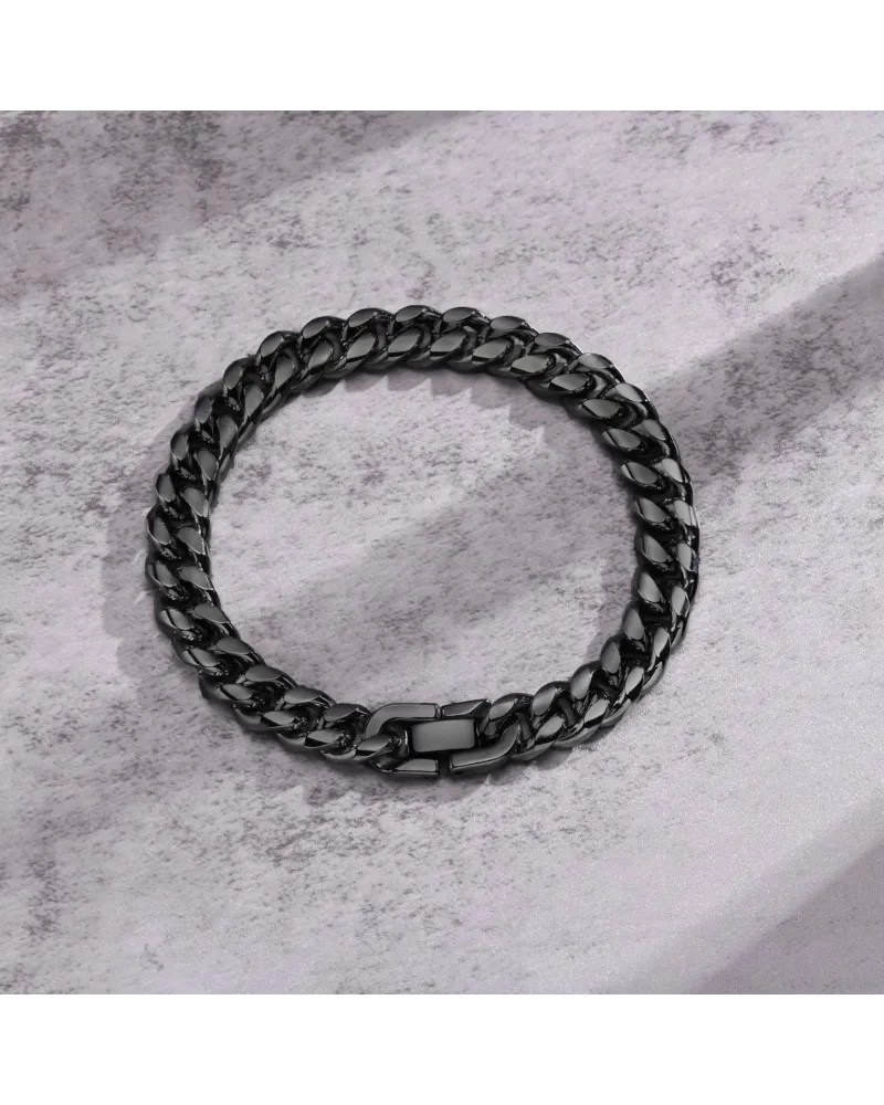 Bransoleta stalowa czarna 10mm (BM006)