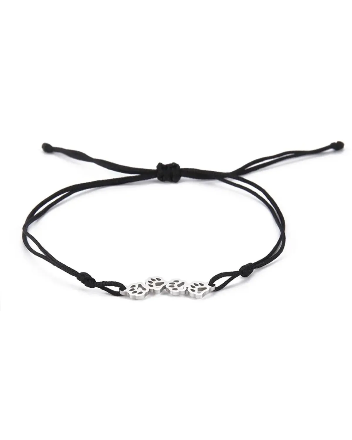 Bransoletka stalowa srebrna, łapki (BD034)