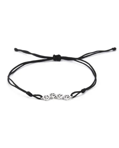 Bransoletka stalowa srebrna, łapki (BD034)