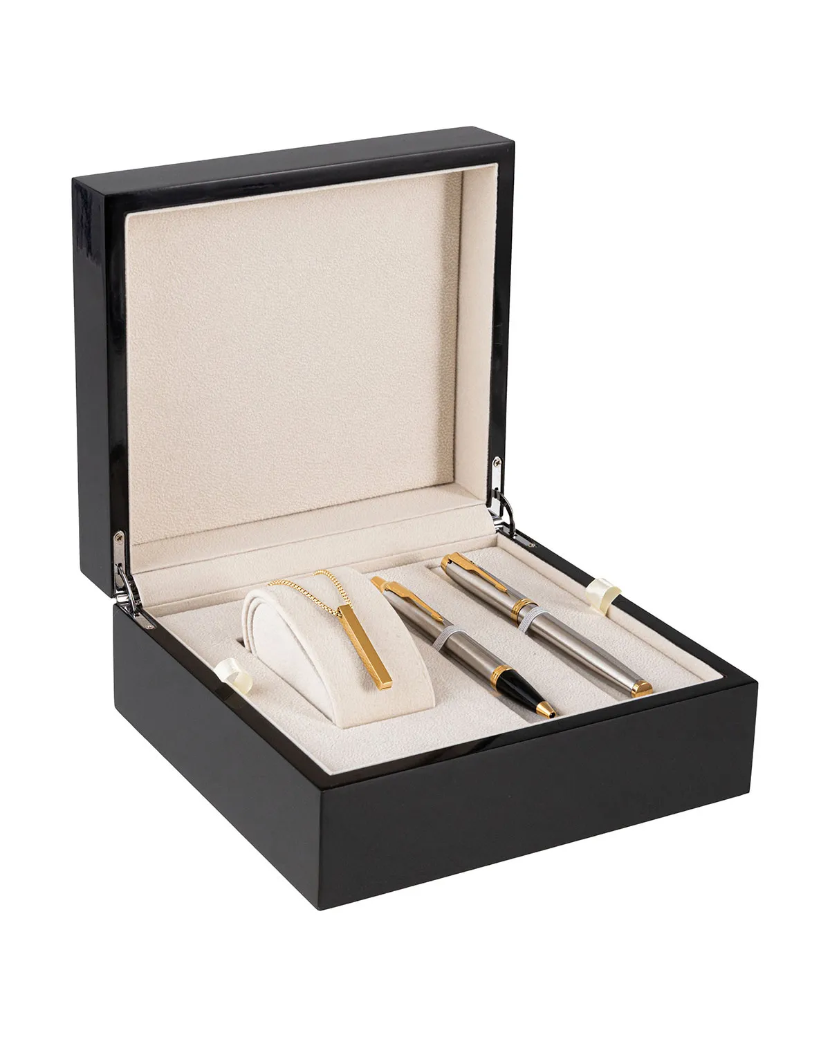 Zestaw Prezentowy Długopis + Pióro Parker IM Brushed Metal GT + Naszyjnik (1931670/18)