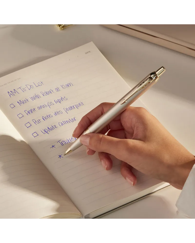 Zestaw Prezentowy Długopis + Pióro Parker IM Professionals Monochrome Champagne + Naszyjnik (2172956/10)