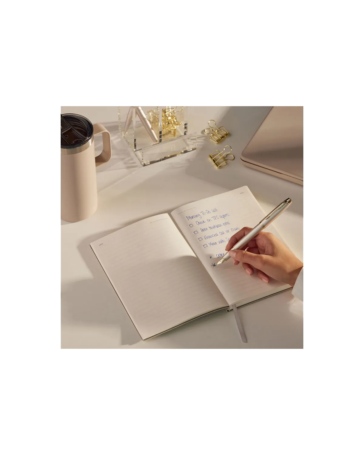 Zestaw Prezentowy Długopis + Pióro Parker IM Professionals Monochrome Champagne + Naszyjnik (2172956/10)