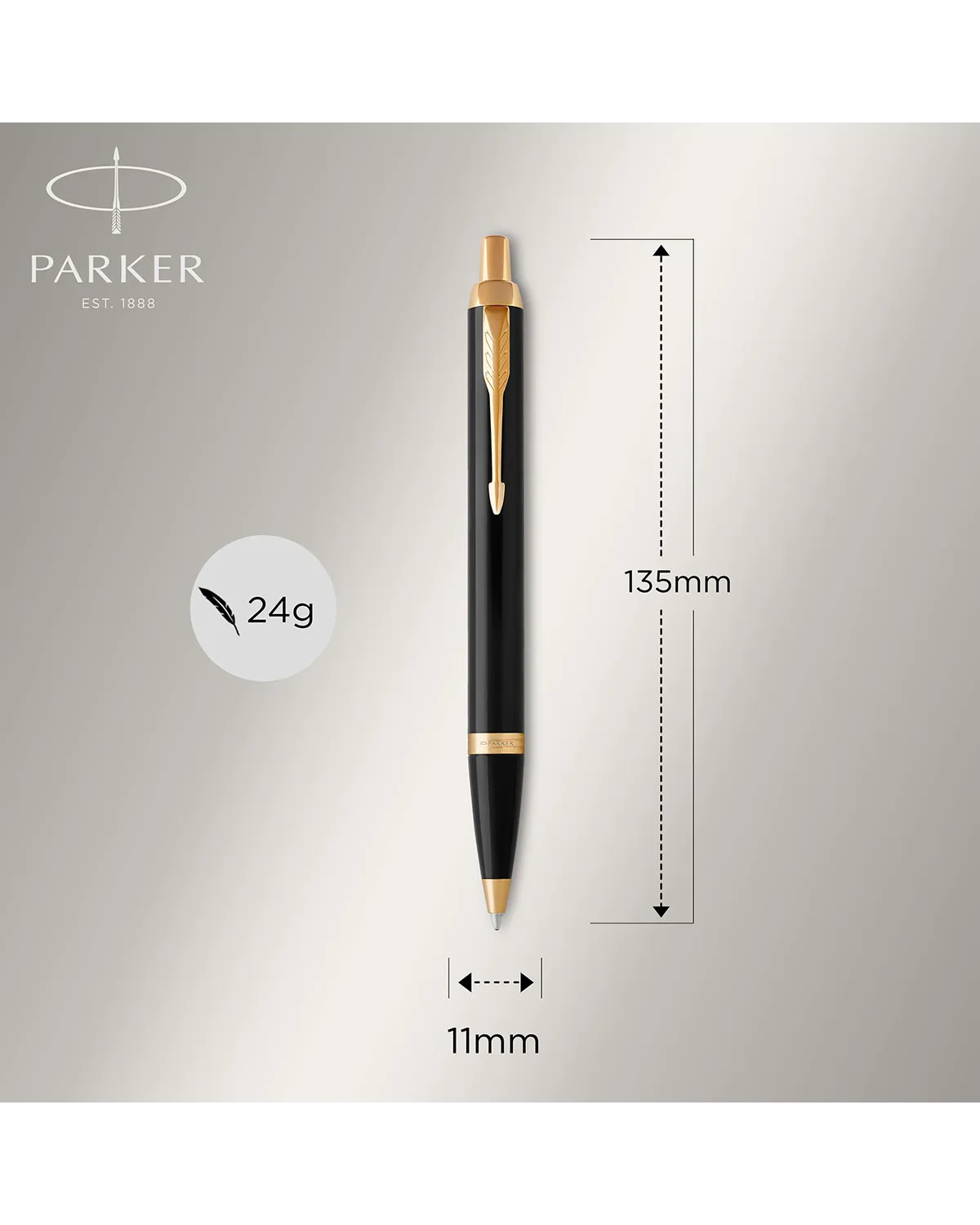 Zestaw Prezentowy Długopis + Pióro Parker IM Czarny GT + Naszyjnik kwiatek (1931666/40)