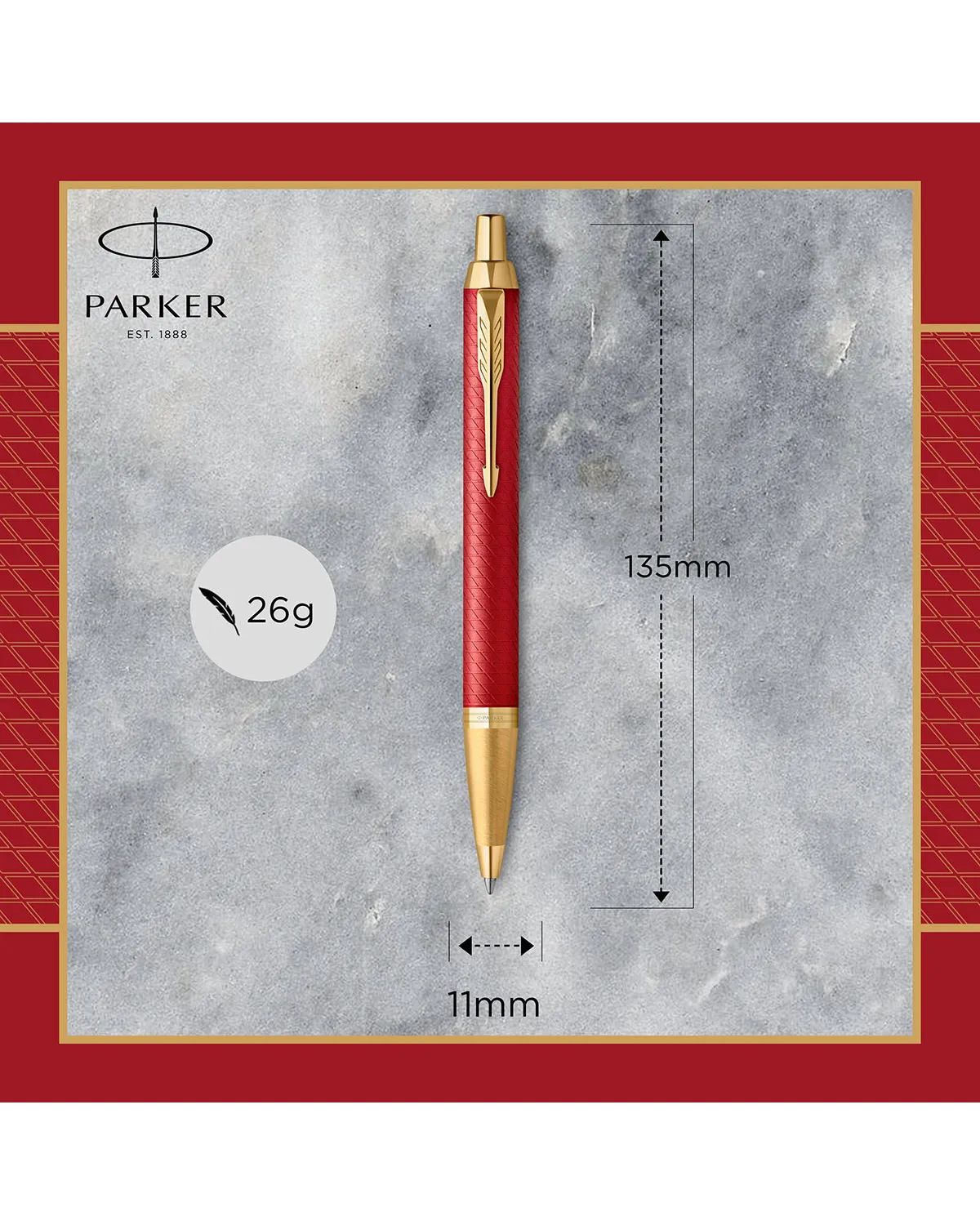 Zestaw Prezentowy Długopis Parker IM Premium Czerwony GT + Bransoleta (2143644/6)