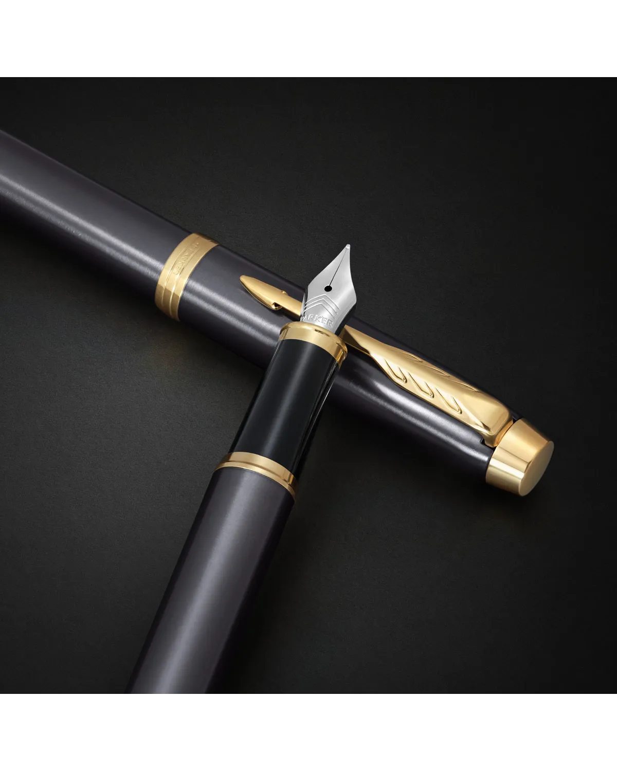 Zestaw Długopis Parker + Pióro IM Grey GT w Pudełku z Grawerem (2214613/3)