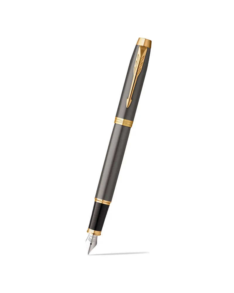 Zestaw Długopis Parker + Pióro IM Grey GT w Pudełku z Grawerem (2214613/2)