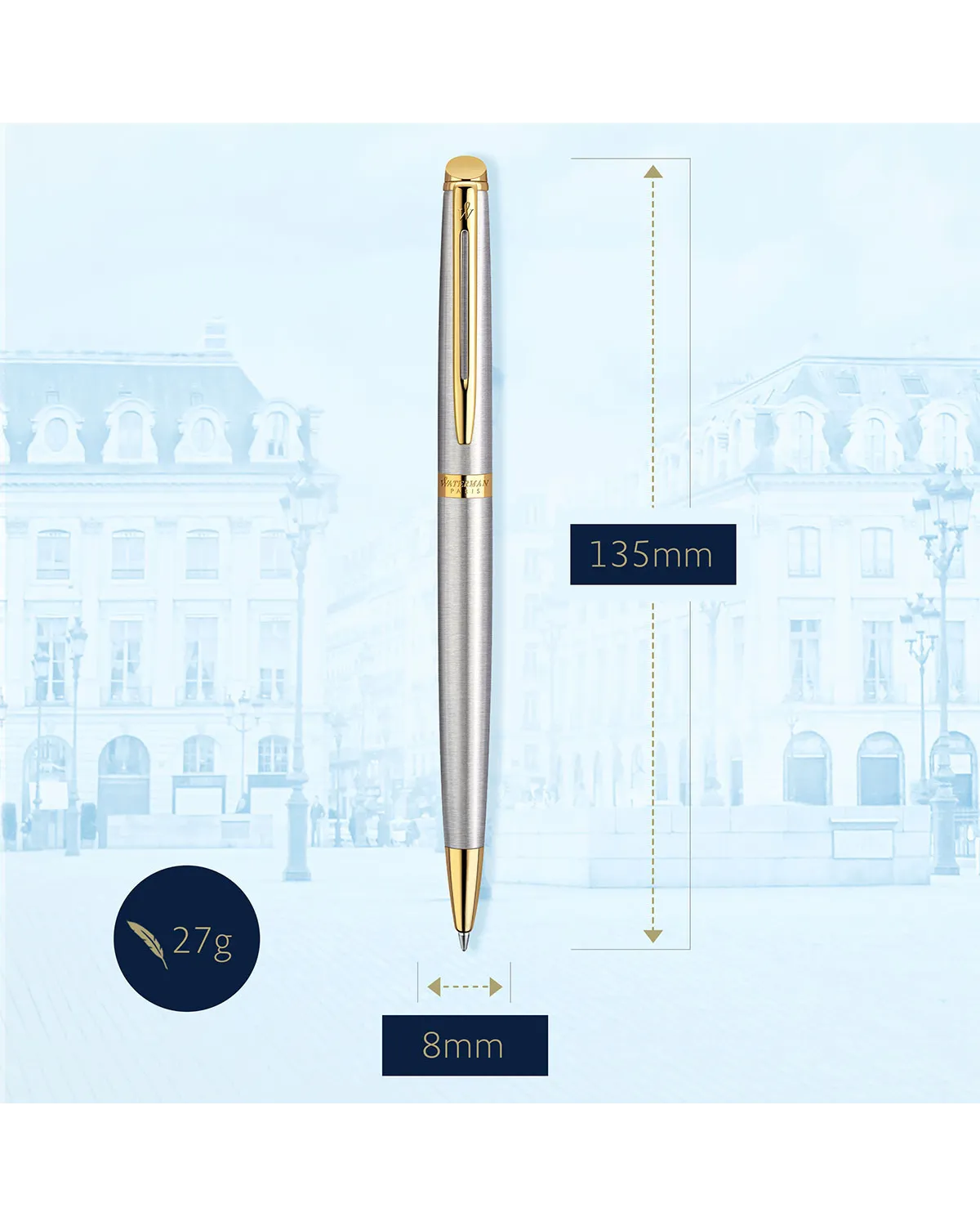 Długopis Waterman Hemisphere stalowy GT (S0920370)