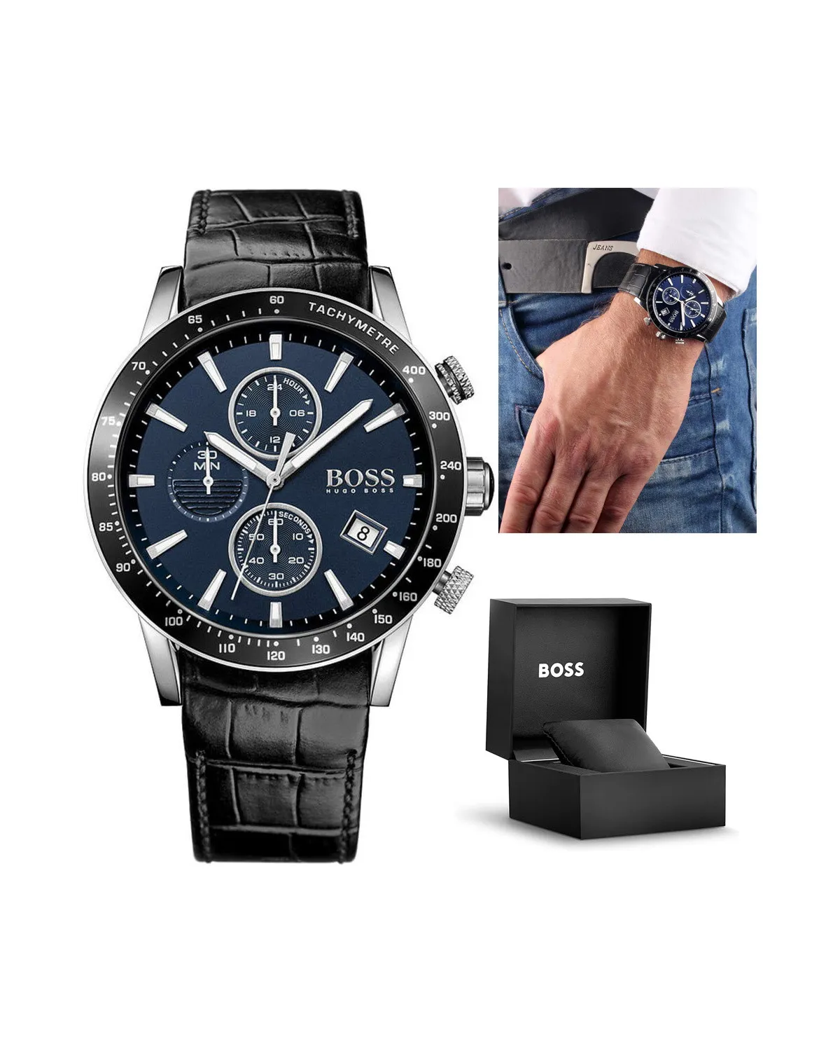 ZEGAREK MĘSKI HUGO BOSS 1513391 - RAFALE (zh013d) + BOX