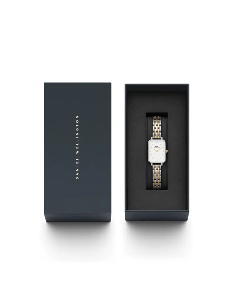 ZEGAREK DAMSKI DANIEL WELLINGTON Quadro Lumine 5-link two-tone 20mm DW00100625 + BOX (zw519f)