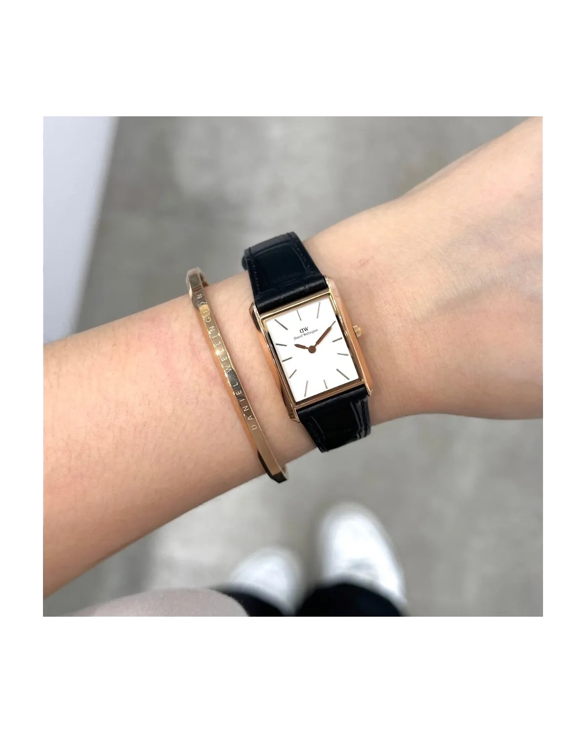 ZEGAREK DAMSKI DANIEL WELLINGTON Bound Black Crocodile Rose Gold  DW00100693 + BOX