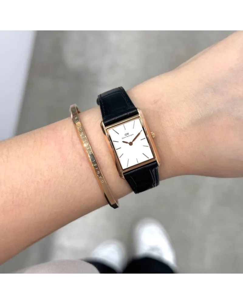 ZEGAREK DAMSKI DANIEL WELLINGTON Bound Black Crocodile Rose Gold  DW00100693 + BOX